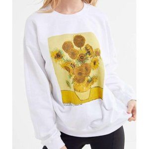 Urban Outfitters Van Gogh Sunflowers Crewneck (Women's medium, unisex sm…
